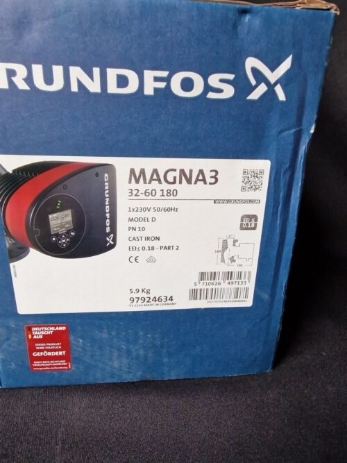 Grundfos Magna3 32-60 Umwälzpumpe 180 mm 97924634 Heizungspumpe Warmwasser Pumpe – Bild 2