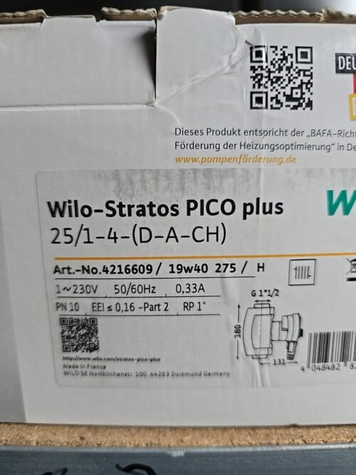 Wilo Stratos Pico Plus 25 / 1-4 180 mm Hocheffizienzpumpe Umwälzpumpe 4216609 – Bild 4