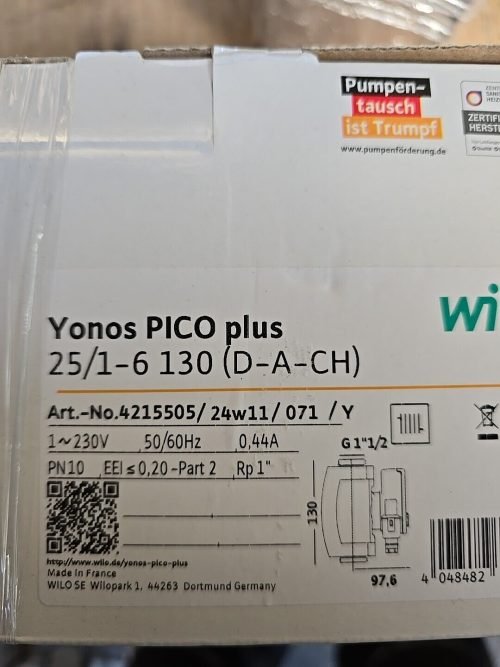 WILO YONOS PICO PLUS 25/1-6 Pumpe 4215505 Heizungspumpe 130mm – Bild 2